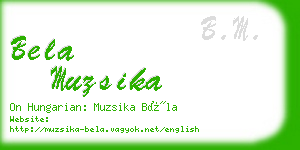 bela muzsika business card